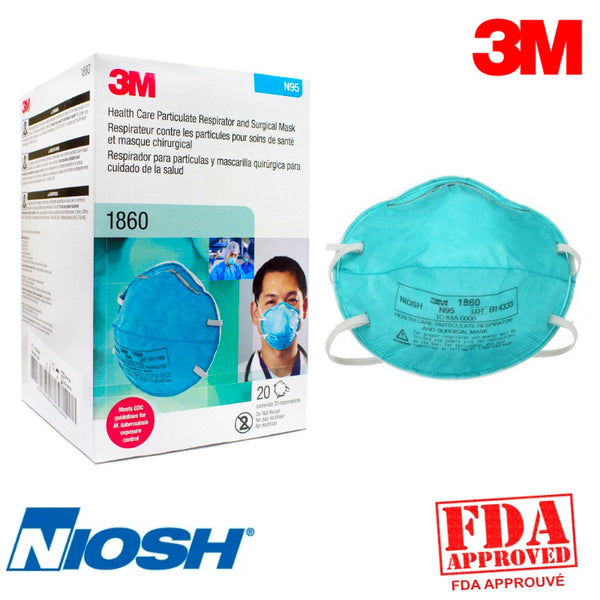 3M 1860 1860S N95 Dust Mask Particles Respirator Surgical Masks 20Pcs