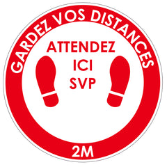 Autocollants de prévention: ATTENDEZ ICI SVP (à partir de 6$/unité) - Stopgerms