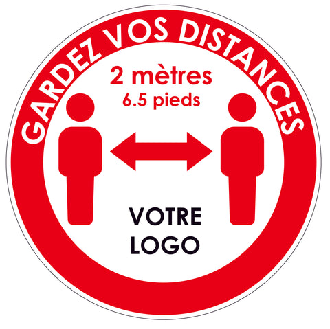 Autocollants de prévention: GARDEZ VOS DISTANCES 2M (à partir de 6$/unité) - Stopgerms