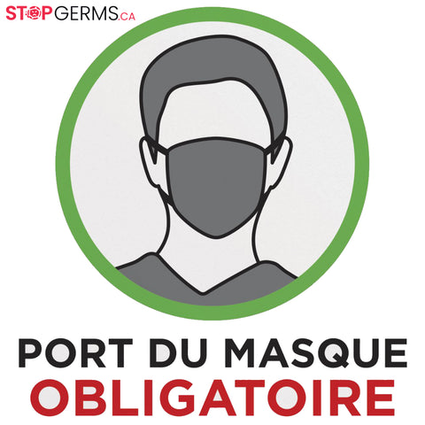 Autocollants de prévention: PORT DU MASQUE OBLIGATOIRE - Stopgerms