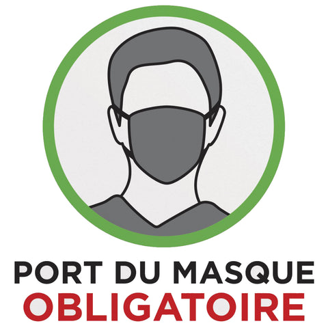 Autocollants de prévention: PORT DU MASQUE OBLIGATOIRE - Stopgerms