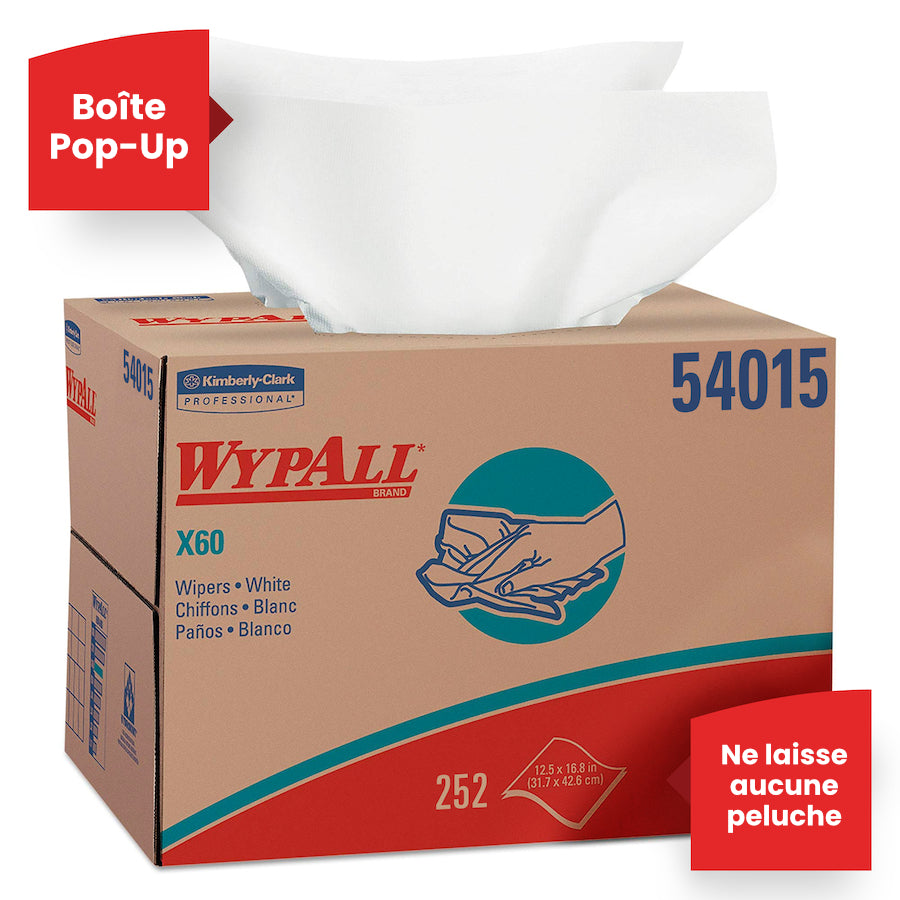 Boîte distributeur chiffons Wypall 252 unités –