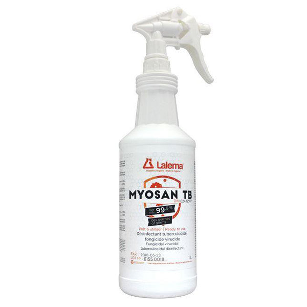 Bouteille et vaporisateur format 1L pour le désinfectant MYOSAN TB