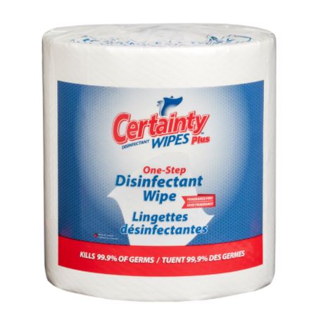 Certainty Lingettes désinfectantes, recharge pour seau – 2 x 800 lingettes - Stopgerms