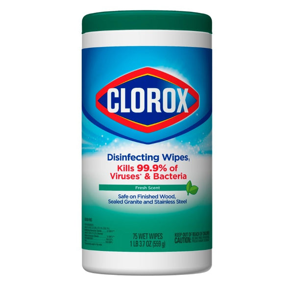 CLOROX Lingettes désinfectantes Parfum frais - 75 lingettes - Stopgerms