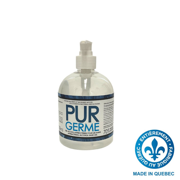 Désinfectant PURGERME pour mains en gel à base d'alcool 70% - format 500ml - Stopgerms