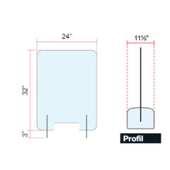 Écran protecteur autoportant en polycarbonate - Stopgerms