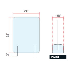 Écran protecteur autoportant en polycarbonate - Stopgerms