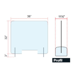 Écran protecteur autoportant en polycarbonate - Stopgerms