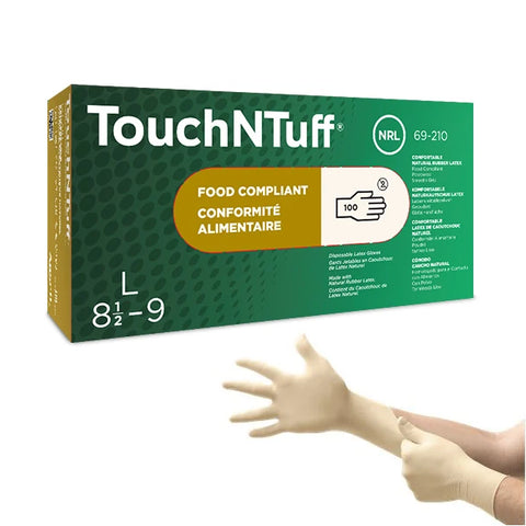 Powdered latex gloves - TouchNtuff 69-210 - Pack of 100 - Stopgerms