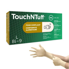 Gants de latex poudré - TouchNtuff 69-210 - Paquet de 100 - Stopgerms