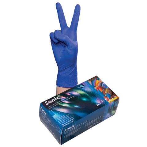 Gants de nitrile Aurelia Sonic 2.2mil - Bleu Cobalt - Caisse de 10 boîtes - Stopgerms