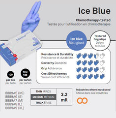 Aurelia Beyond Safe 2.2mil Nitrile Gloves - Ice Blue - Case of 10 boxes