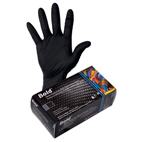 Aurelia Bold Max 6-mil Nitrile Gloves - Black - Case of 10 boxes - Stopgerms