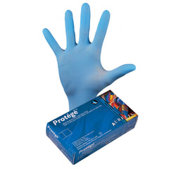 Gants de nitrile Protégé 4mil - Bleu ciel - Caisse de 10 boîtes - Stopgerms