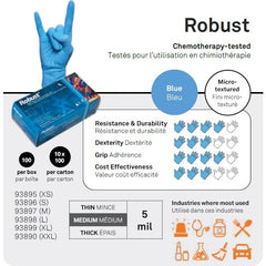 Gants de nitrile Robust 5mil - Bleu - Caisse de 10 boîtes - Specification - StopGerms
