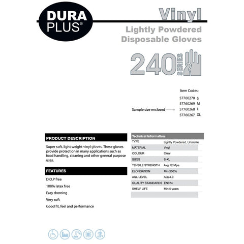 Vinyl gloves - Clear (100) - Stopgerms
