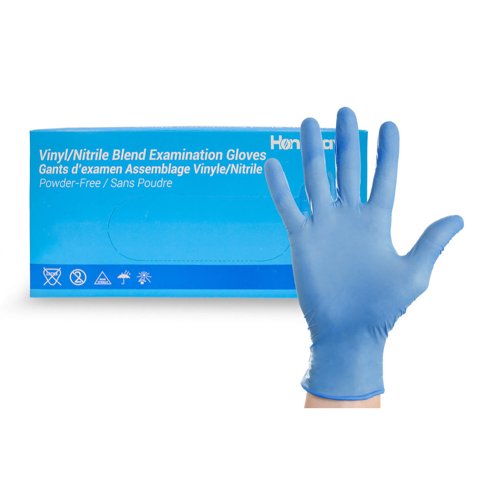 Gants Vinyle Bleu poudrés Taille S (Boite de 100) - FM Medical