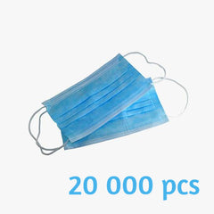 Masques de procédure bleu (à partir de 0.10$/unité) - 20 000 unités - Stopgerms