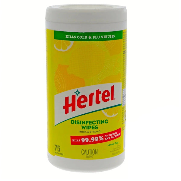 HERTEL Lingettes désinfectantes Zeste de Citron 80 lingettes - StopGerms