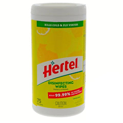 HERTEL Lingettes désinfectantes Zeste de Citron 80 lingettes - StopGerms
