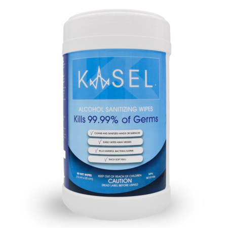 KASEL Lingettes désinfectantes à base d'alcool isopropylique à 75% - 80 lingettes - Stopgerms