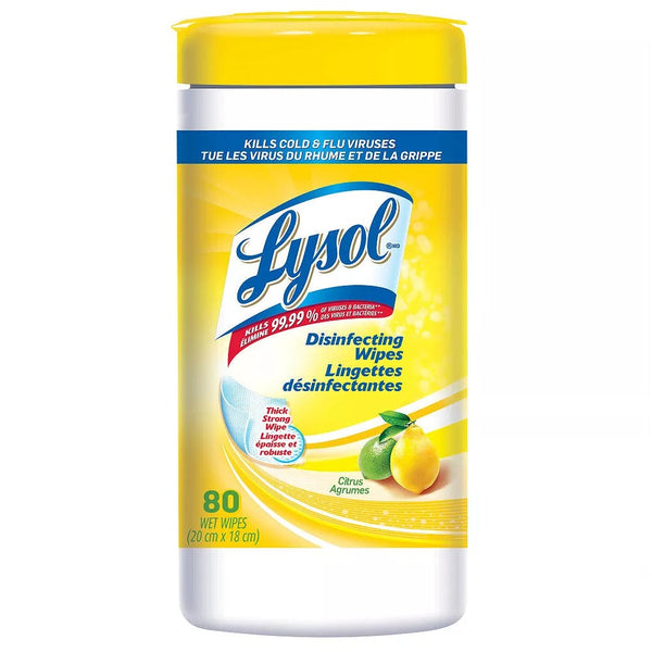 LYSOL Lingettes désinfectantes Citrus 80 lingettes - StopGerms