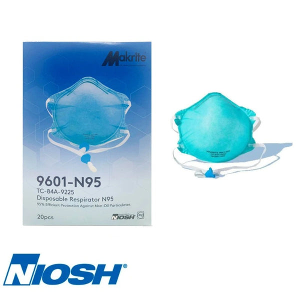 Masque N95-9601 MAKRITE avec élastique adjustable Paquet de 20 - StopGerms