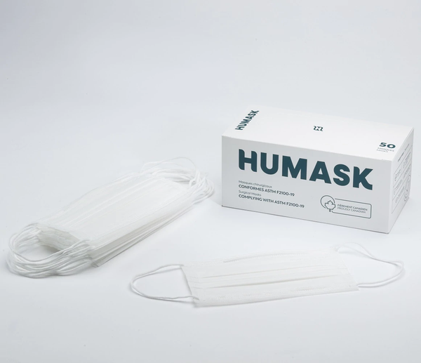 Masques Chirurgicaux blancs Humask niveau 2 (caisse de 2500) - StopGerms