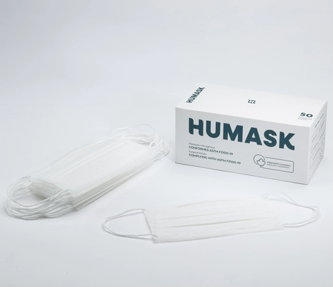 Masques Chirurgicaux blancs Humask niveau 2 (caisse de 2500) - StopGerms