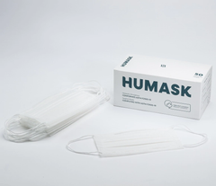Masques Chirurgicaux blancs Humask niveau 2 (caisse de 2500) - StopGerms