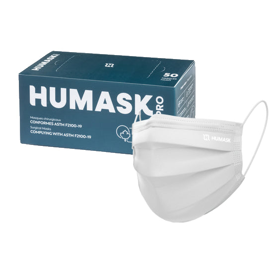 Masques Chirurgicaux blancs Humask Pro niveau 3 (caisse de 2500) - StopGerms