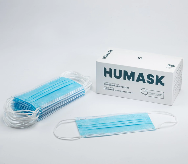 Masques Chirurgicaux bleus Humask niveau 2 (caisse de 2500) - StopGerms
