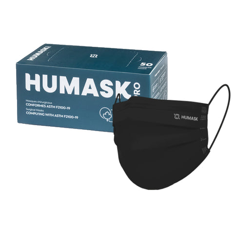Masques Chirurgicaux noirs Humask Pro niveau 3 (caisse de 2500) - StopGerms