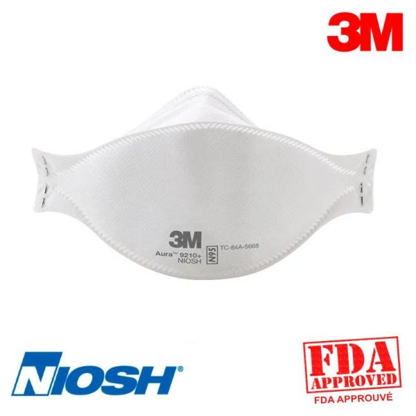Masques N95-9210+ 3M Paquet de 240 (Emballés individuellement), Taille : Standard - StopGerms